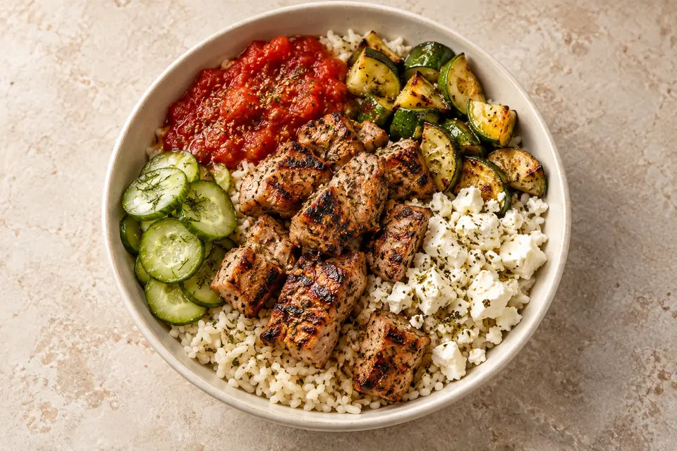 Meal illustration: Greek Pork Souvlaki